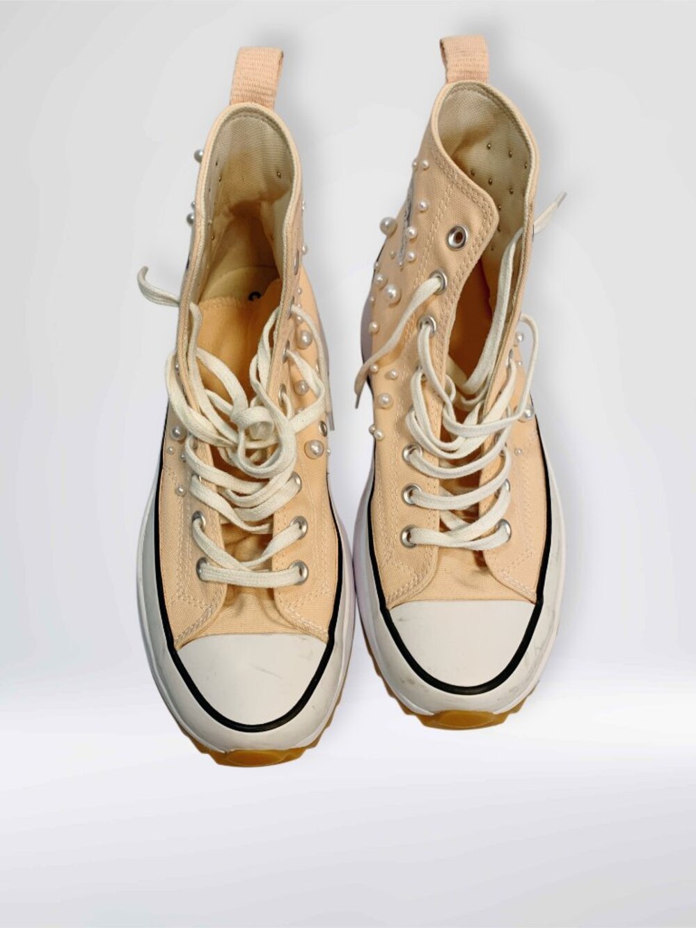 Custom Pearl Converse Run Star Hike Coral Platform High Women’s 11 - Preowned - Picture 3 of 5